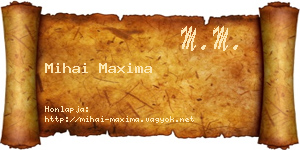 Mihai Maxima névjegykártya